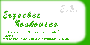 erzsebet moskovics business card